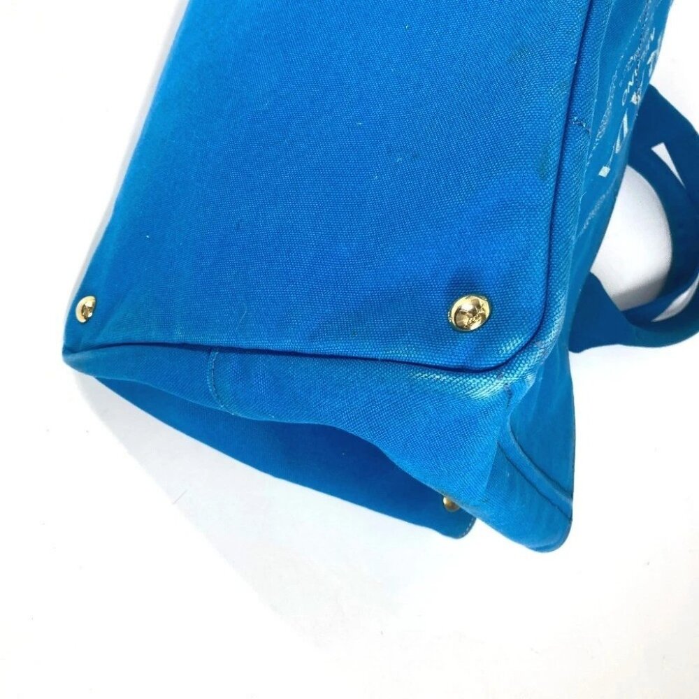 PRADA Canapa logo Bag Shoulder Bag Tote Bag Canvas blue/White - Picture 6 of 16